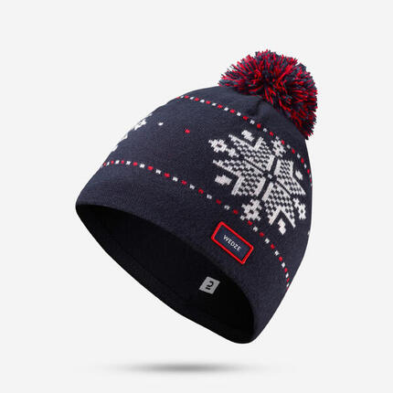Bonnet de ski adulte, Jacquard REC bleu