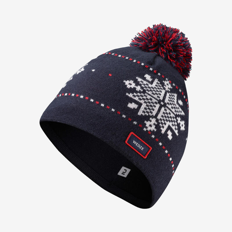 Bonnet de ski adulte, Jacquard REC bleu