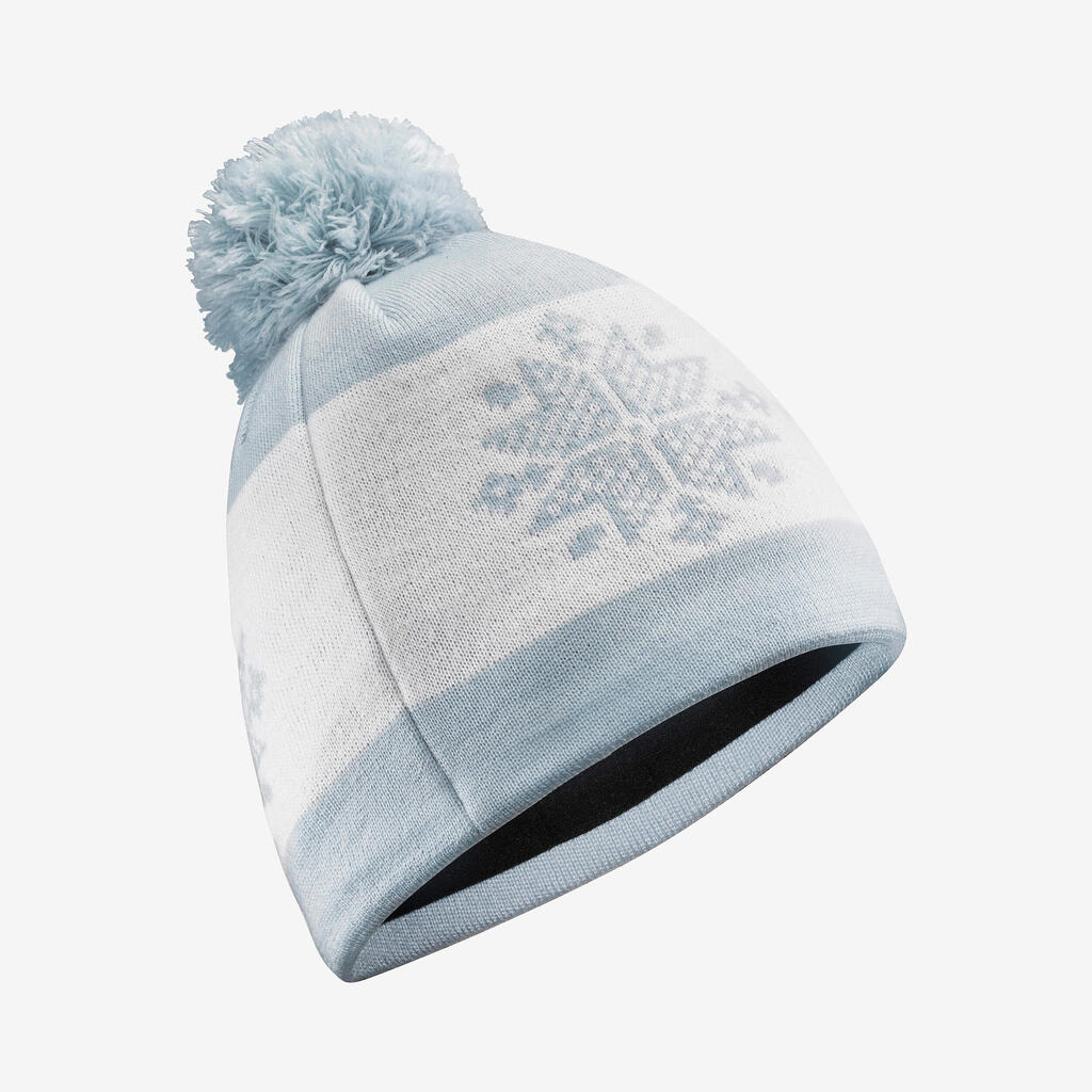 Plava kapa za skijanje JACQUARD za odrasle