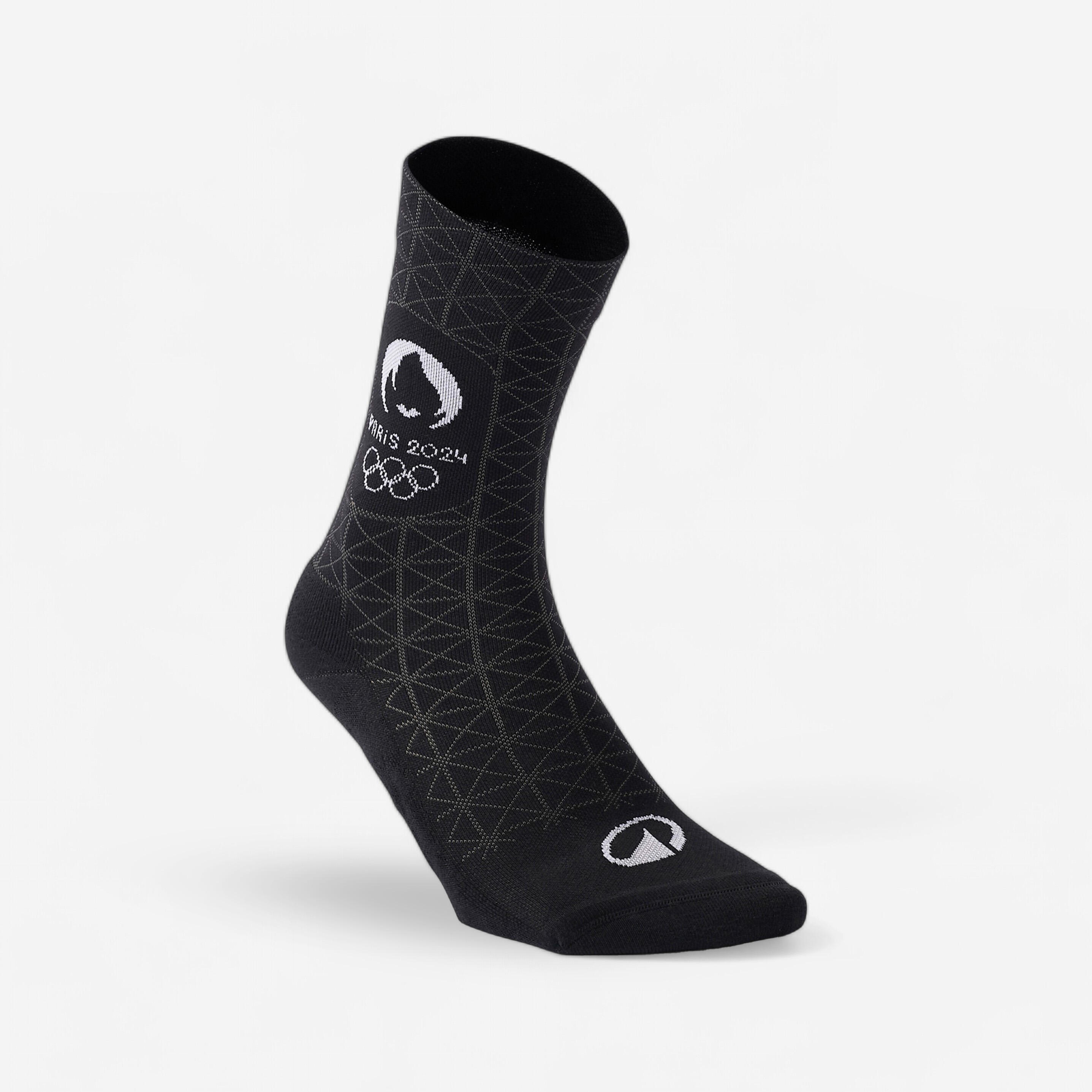 Paris 2024-decathlon - Chaussettes Motif Paris 2024 Made In France - Chaussettes - Jeux Olympiques Paris 2024 - Beige-noir - 43/46 - Decathlon