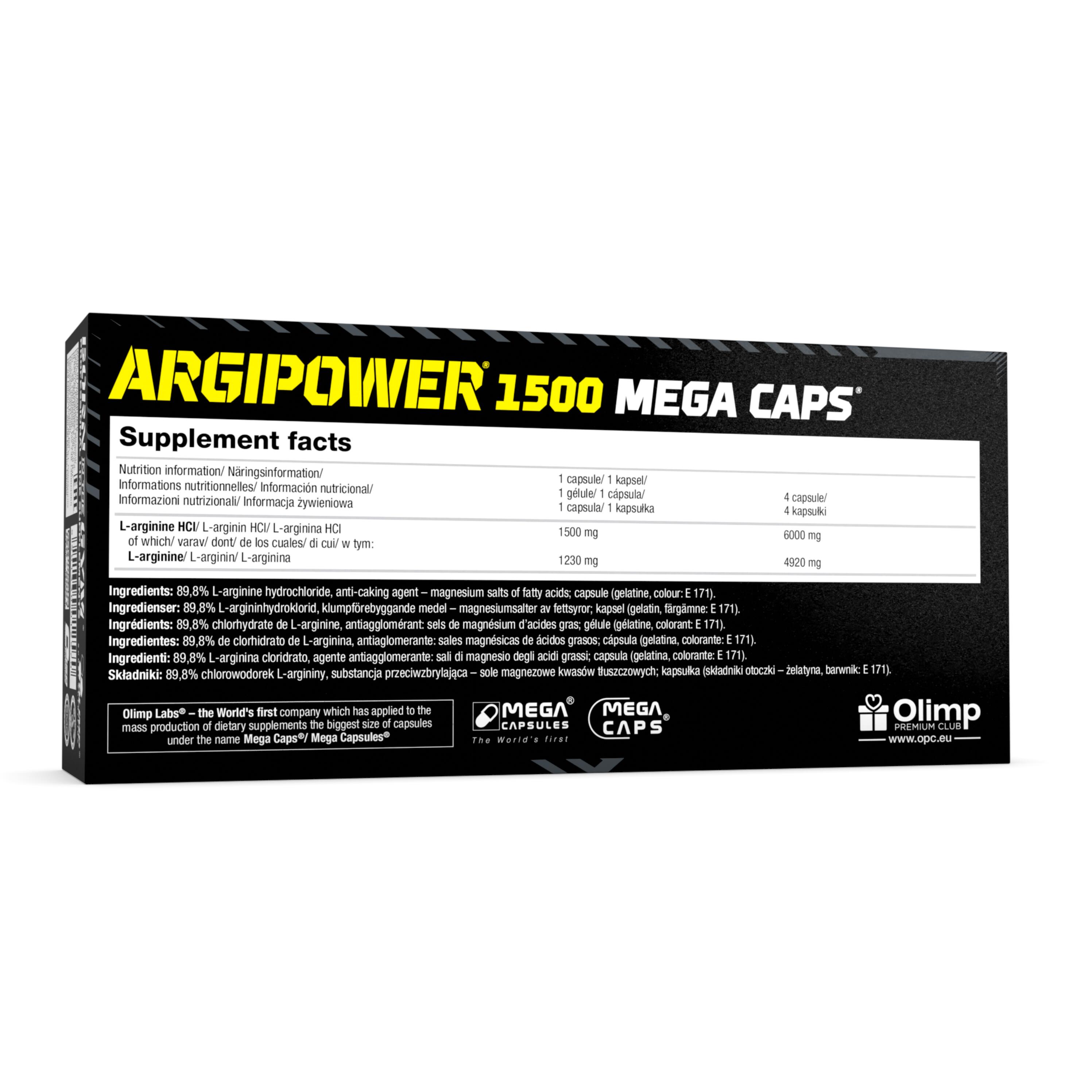 L-arginina ArgiPower 1500 Mega Caps Olimp 120 kaps 4/4