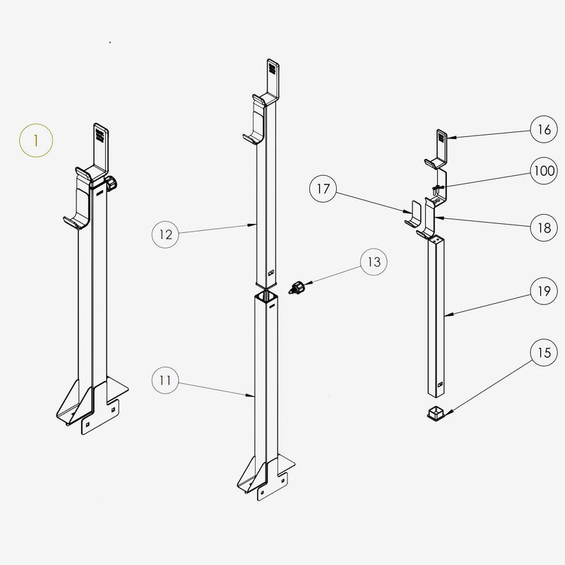 Bar Rest Protectors - Spare Part for Weight Training Folding Rack 120 kg