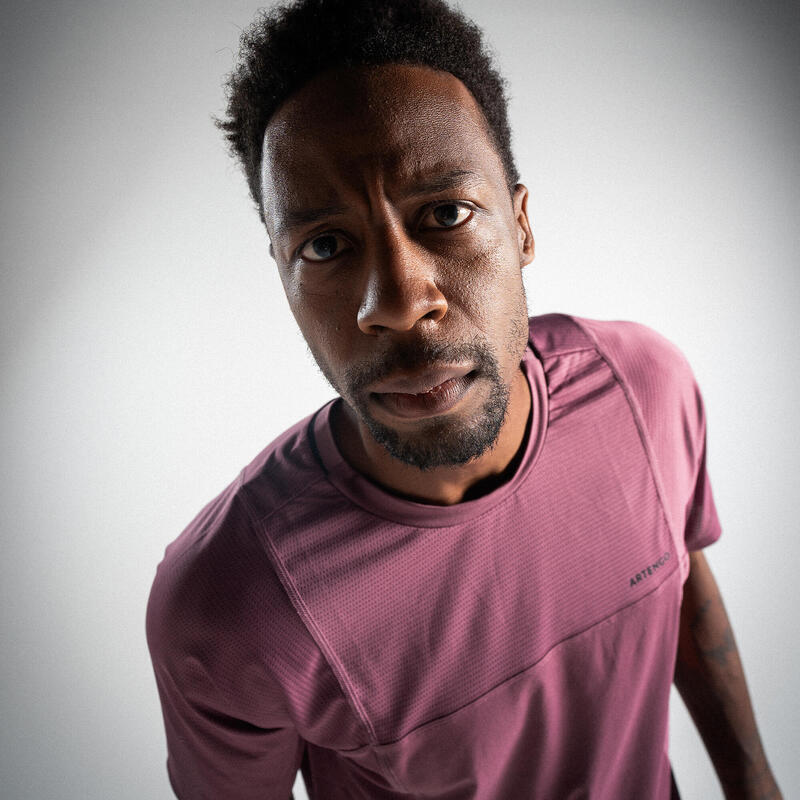 Erkek Kısa Kollu Tenis Tişörtü - Mor - Dry - Gaël Monfils