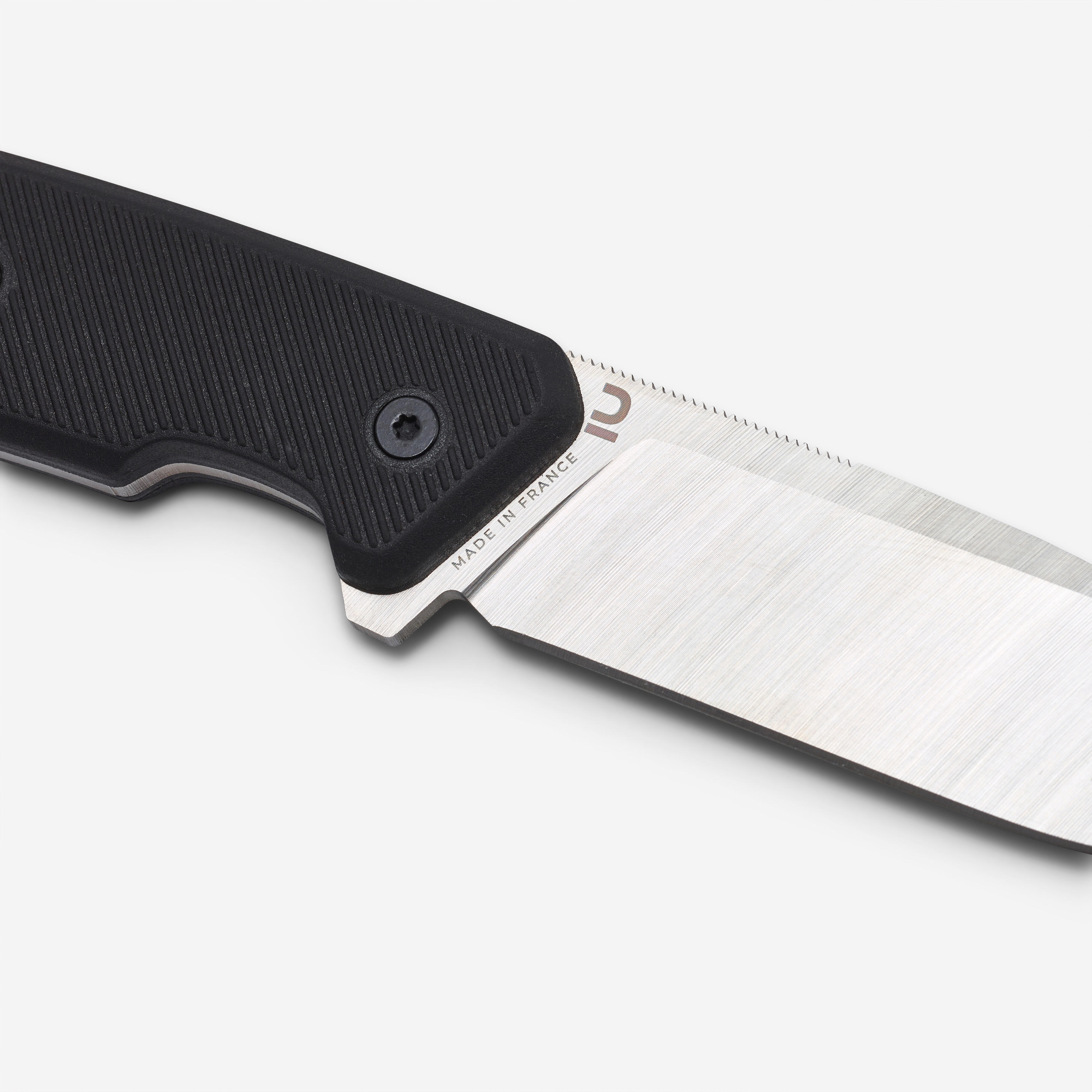 Hunting Knife Fixed Blade 9cm - Sika 90 FR Grip Khaki - SOLOGNAC