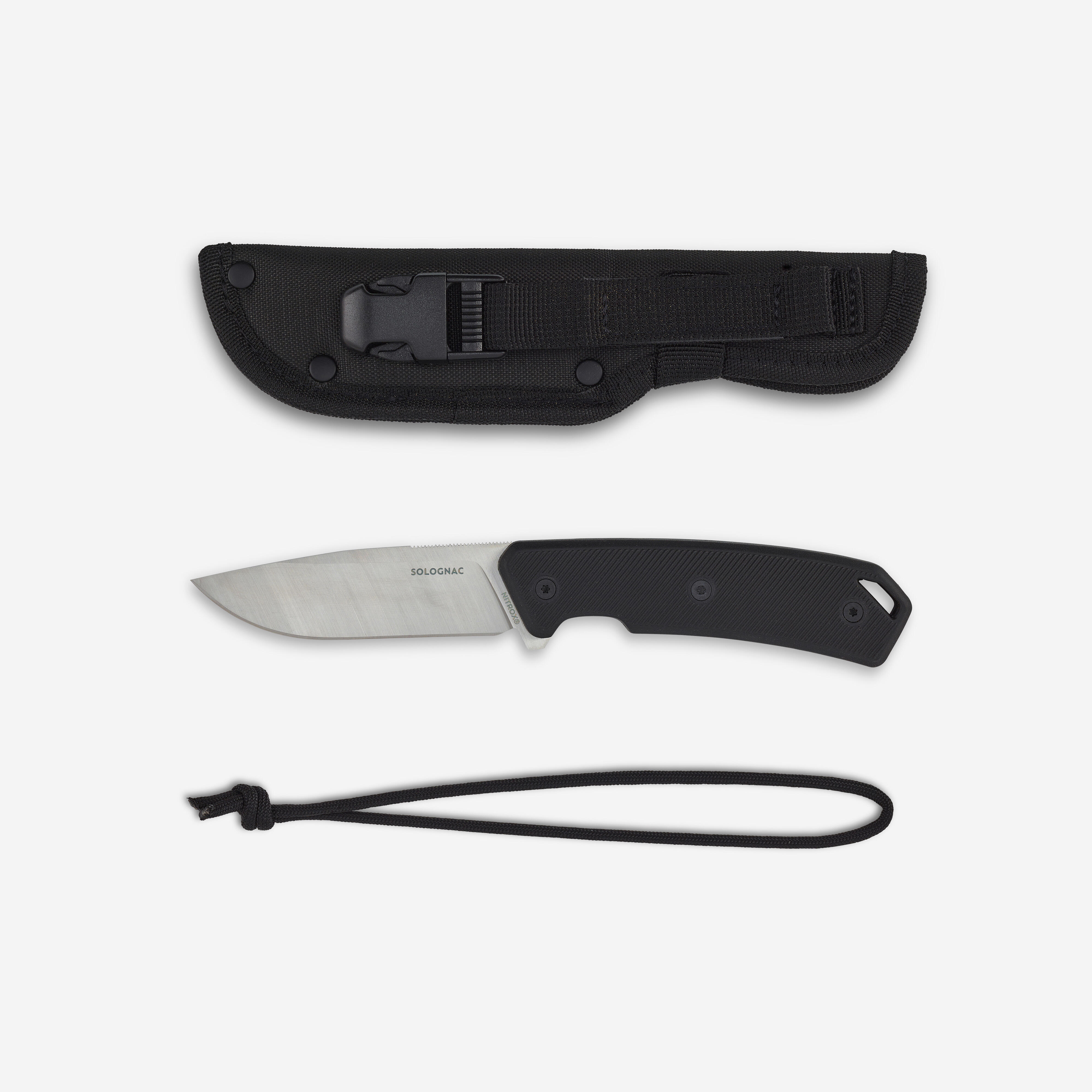 Couteau de chasse lame fixe 9 cm - Sika 90 FR grip vert - SOLOGNAC