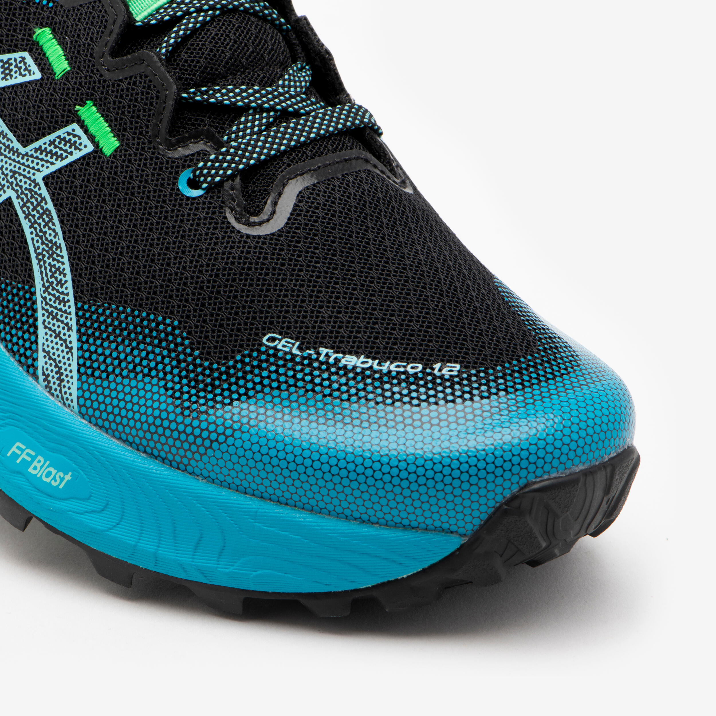 MEN'S ASICS GEL-TRABUCO 12 TRAIL RUNNING SHOES BLACK BLUE GREEN