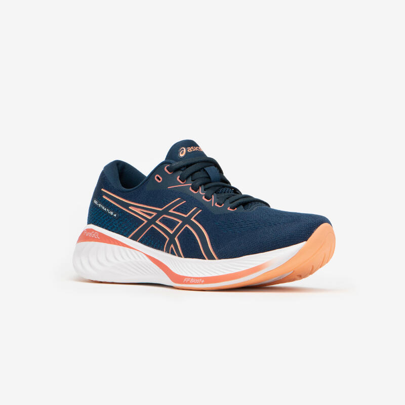 Kadın Koşu Ayakkabısı - Mavi/Pembe - Asics Gel-Stratus Knit 4