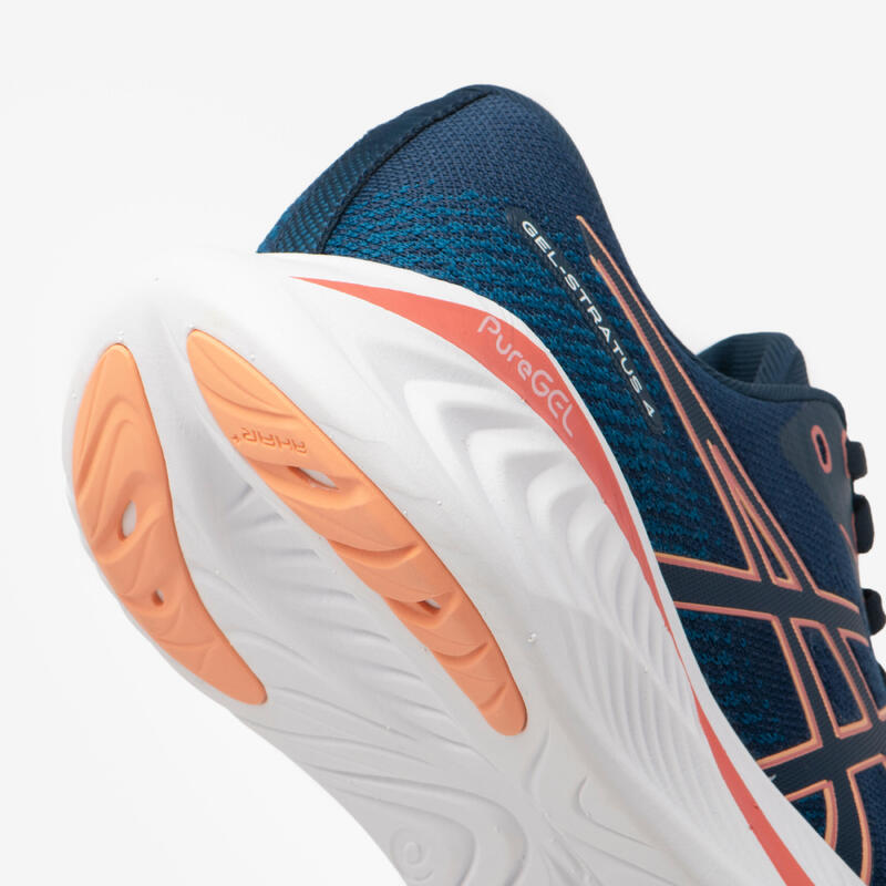 Kadın Koşu Ayakkabısı - Mavi/Pembe - Asics Gel-Stratus Knit 4