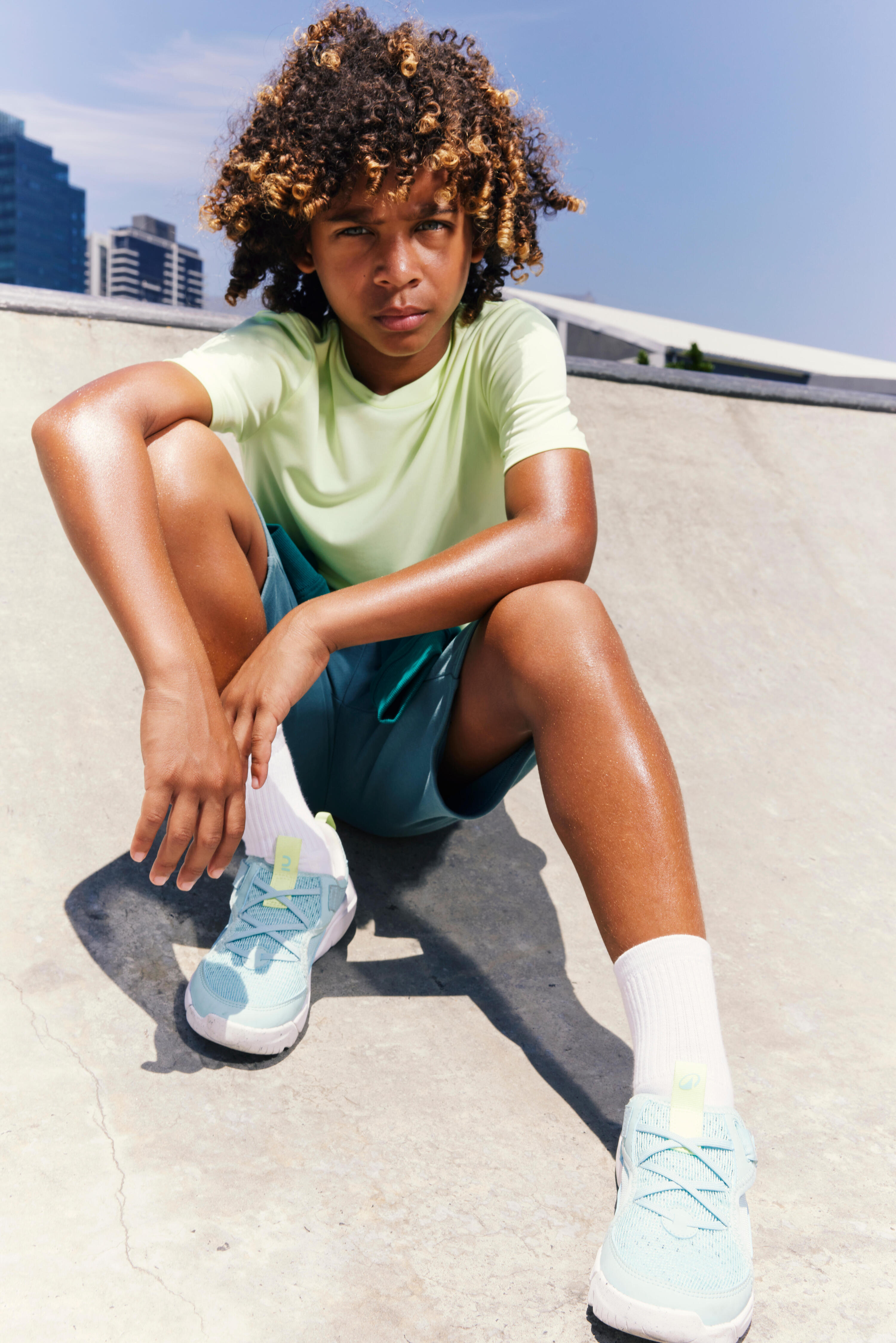 Scarpe da ginnastica bambino PLAYFUL SUMMER traspiranti turchesi 11/13