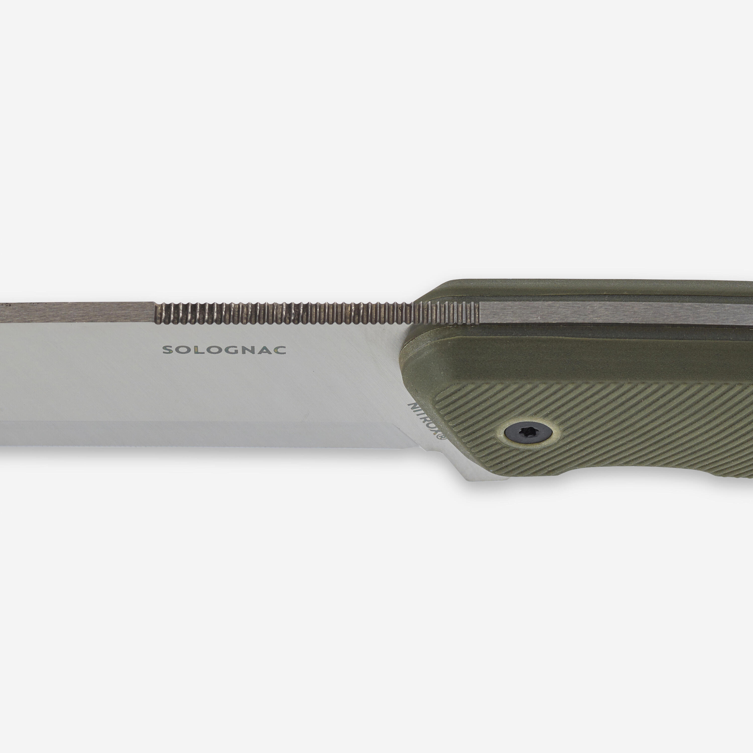 Navaja Caza Solognac Sika 130 FR Grip Caqui Hoja Fija 13 cm 5/12
