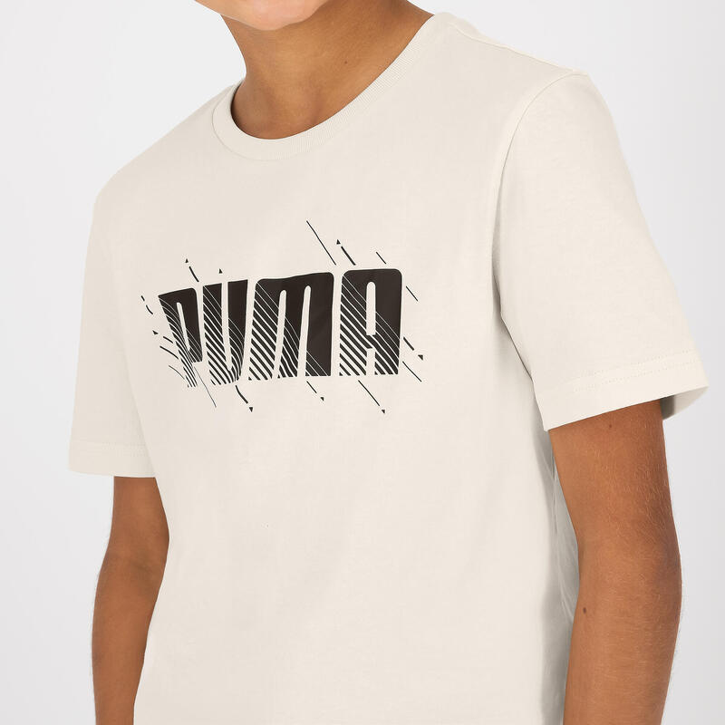 Puma T-Shirt Kinder - beige bedruckt