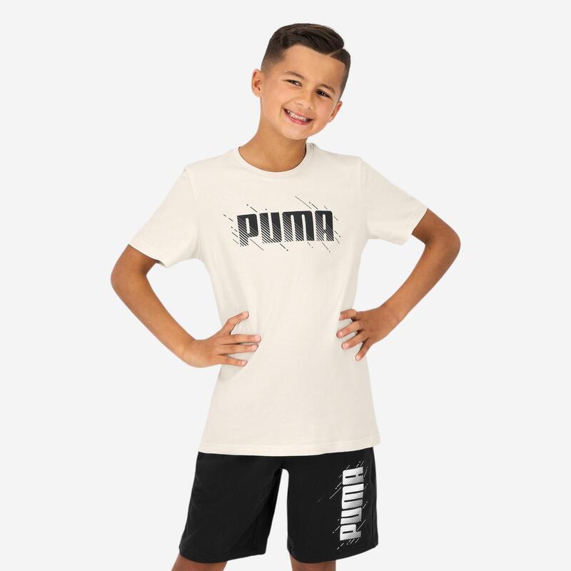 Puma T-Shirt Kinder - beige bedruckt PUMA - DECATHLON