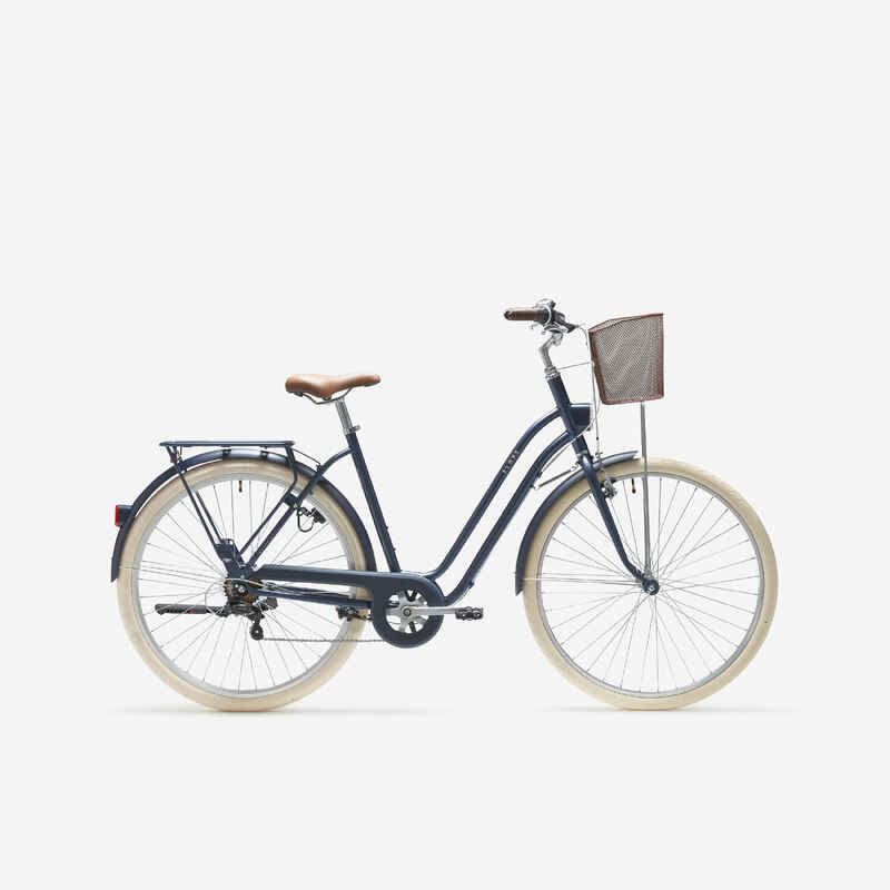 Fully-equipped, 6-speed low frame city bike, blue