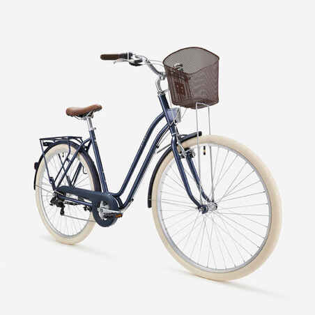 Fully-equipped, 6-speed low frame city bike, blue