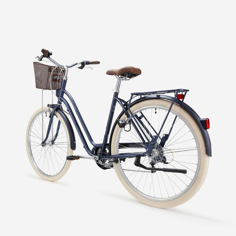 Bicicleta urbana clásica Elops 520 cuadro bajo 28 pulgadas 6 V azul