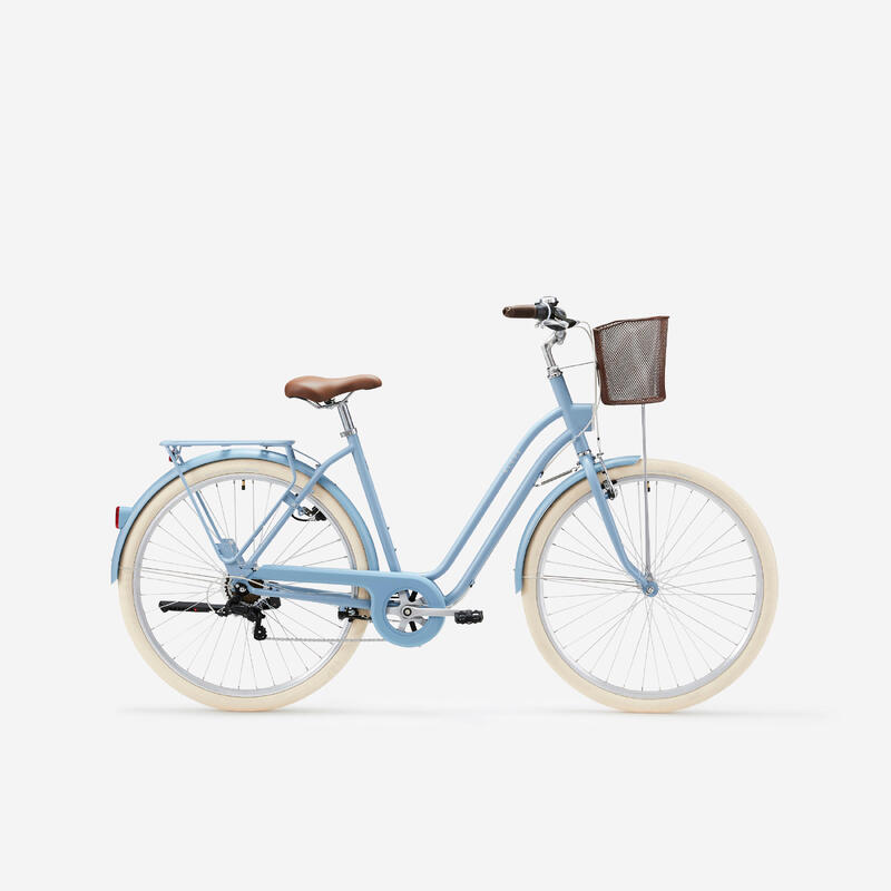 BICICLETA DE CIDADE ELOPS 520 QUADRO BAIXO AZUL GANGA