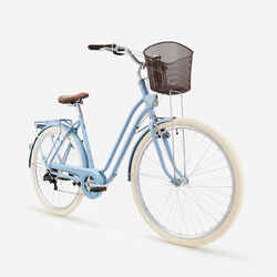 Fully-equipped, 6-speed low frame city bike, light blue