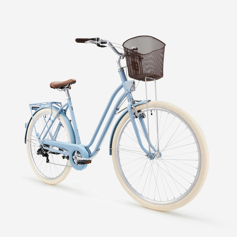 VELO DE VILLE ELOPS 520 CADRE BAS BLEU JEANS ELOPS Decathlon velo-de-ville-elops-520-cadre-bas-bleu-jeans-elops-decathlon