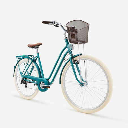 Fully-equipped, 6-speed low frame city bike, green