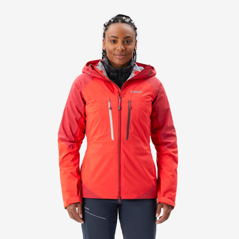 Waterdichte jas voor bergsport dames Alpinism Light rood