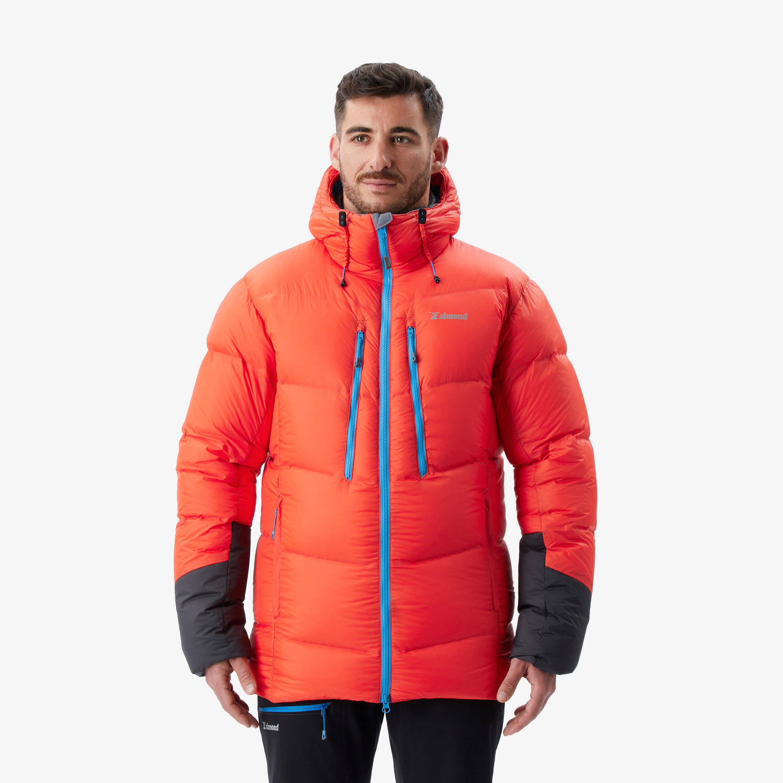 Men’s mountaineering down jacket - MAKALU red -  1