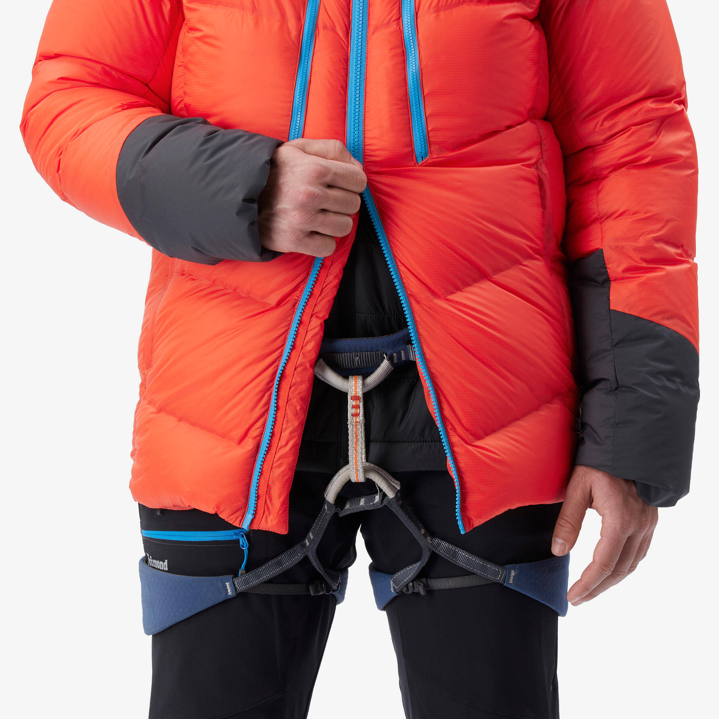Men’s mountaineering down jacket - MAKALU red -  5
