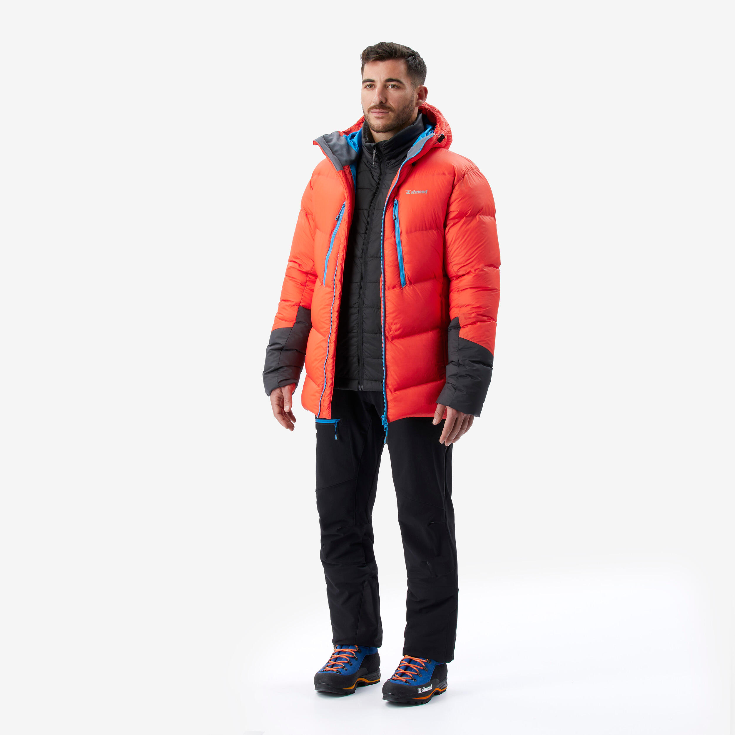 Men's down mountaineering jacket - MAKALU red