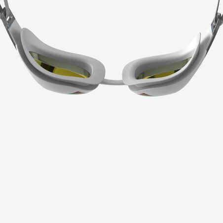 SPEEDO FASTSKIN white swimming goggles with gold mirror lenses
