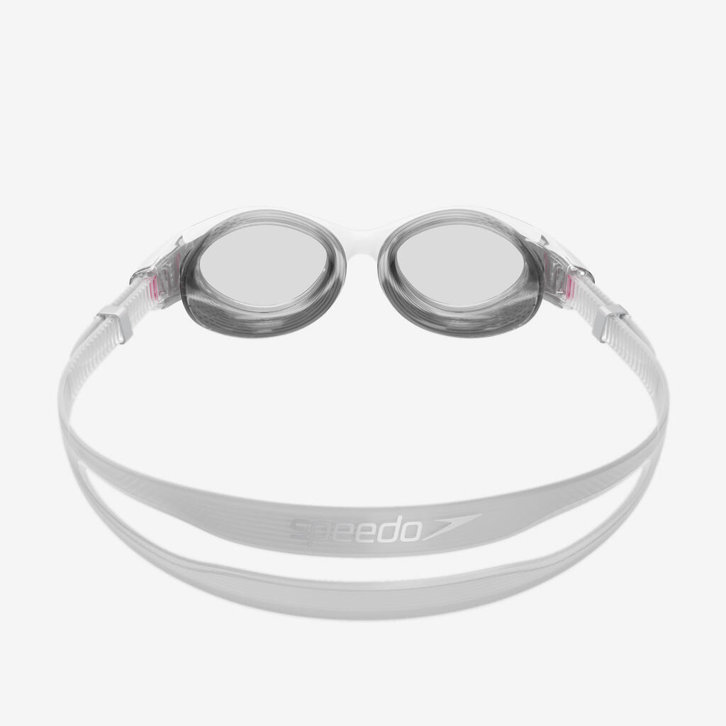 Schwimmbrille Damen klare Gläser - Speedo Biofuse 2.0 weiss/grau