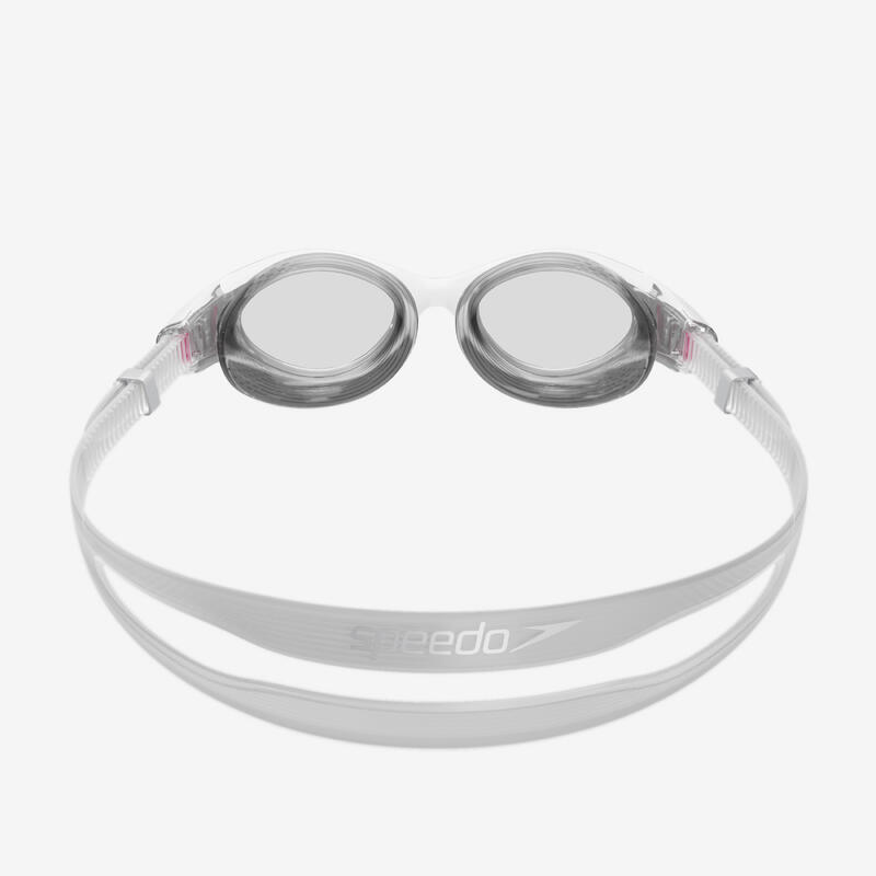 Schwimmbrille Damen klare Gläser - Speedo Biofuse 2.0 weiss/grau