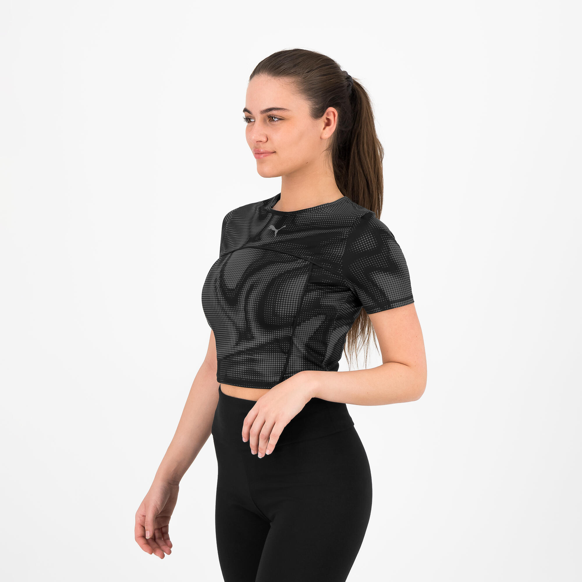 Puma - Tshirt Crop A Motif Femme Puma - T-shirt Manches Courtes - Panoplies Training Adultes - - 36 Xs - Decathlon