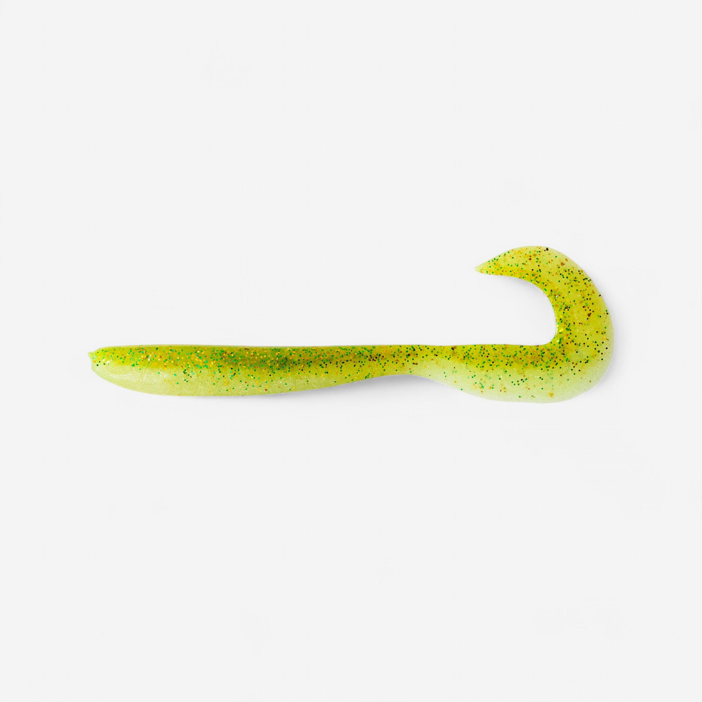 LEURRE SOUPLE VIRGULE GRUB AVEC ATTRACTANT WXM YUBARI GRB 130 CHARTREUSE 7/8