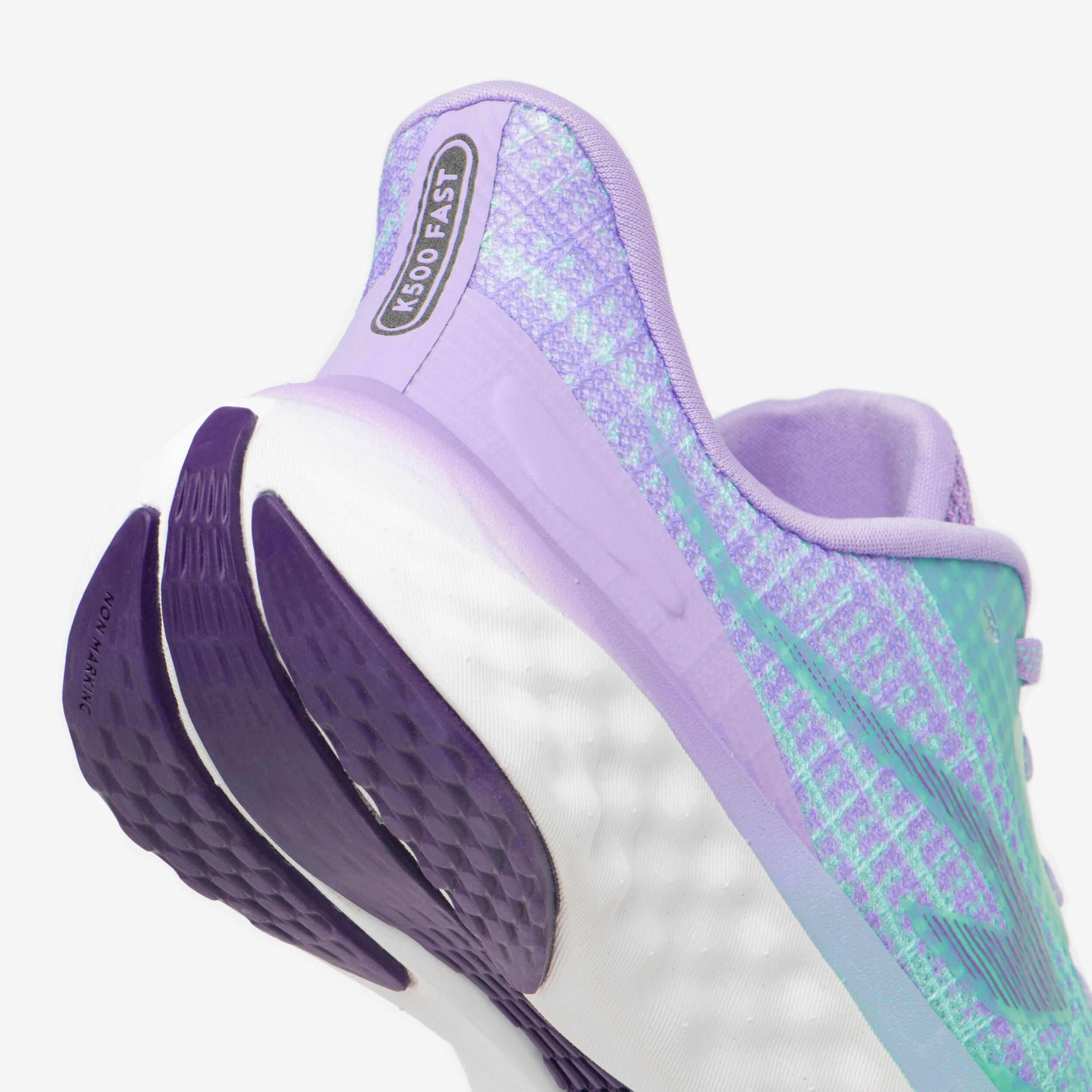 KIDS' KIPRUN K500 FAST running shoes - green and purple 4/9