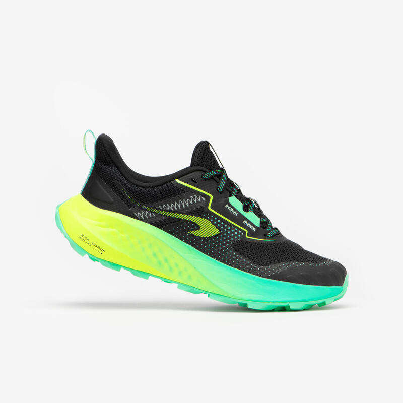 Scarpe trail e cross country bambino K 500 GRIP nero-verde