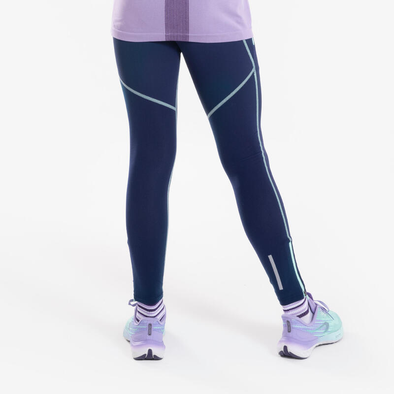 Leggings running bambina DRY+ 900 blu-verde