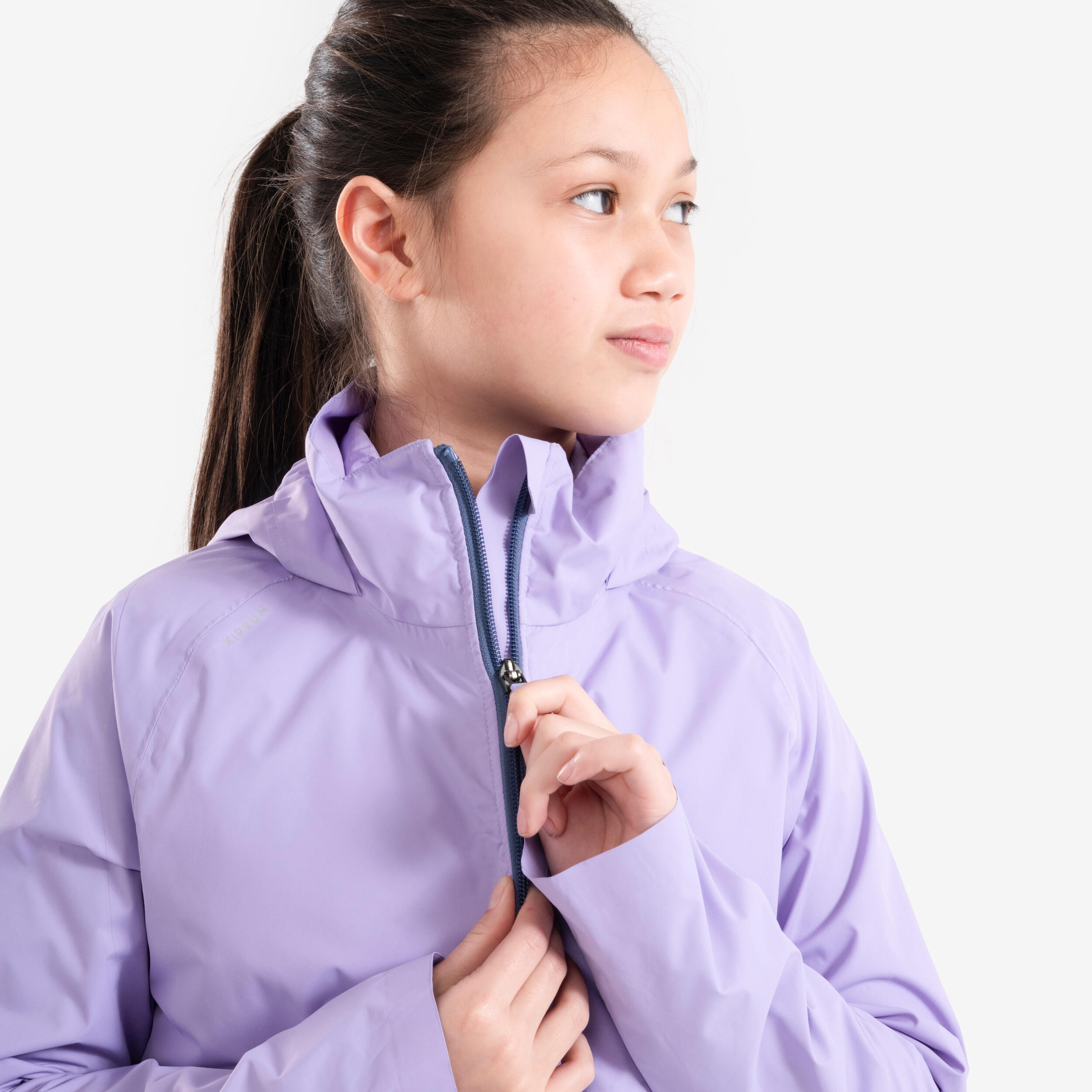 3 In 1 Children s Waterproof Running Jacket with Removable Padded Jacket Purple KIPRUN Decathlon
