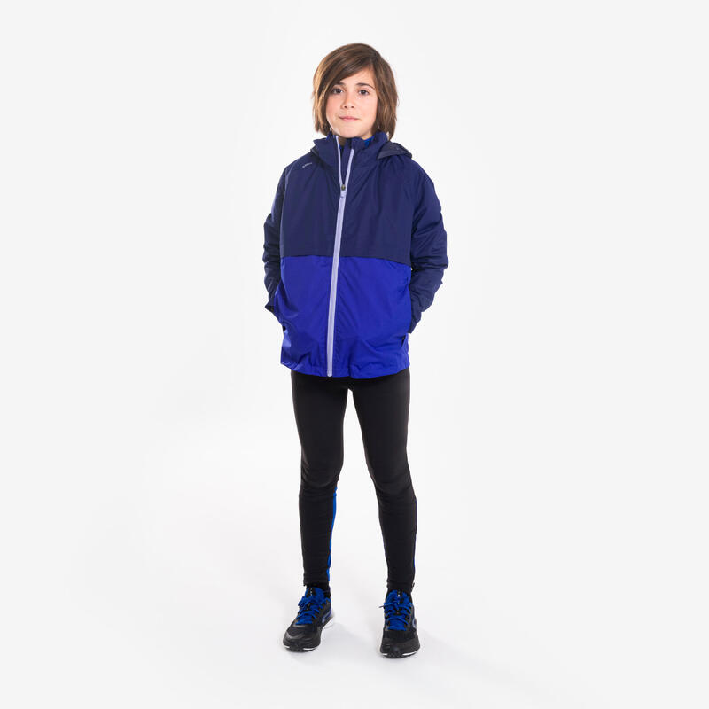 Waterdichte 3-in-1 hardloopjas met uitneembare bodywarmer voor kinderen blauw