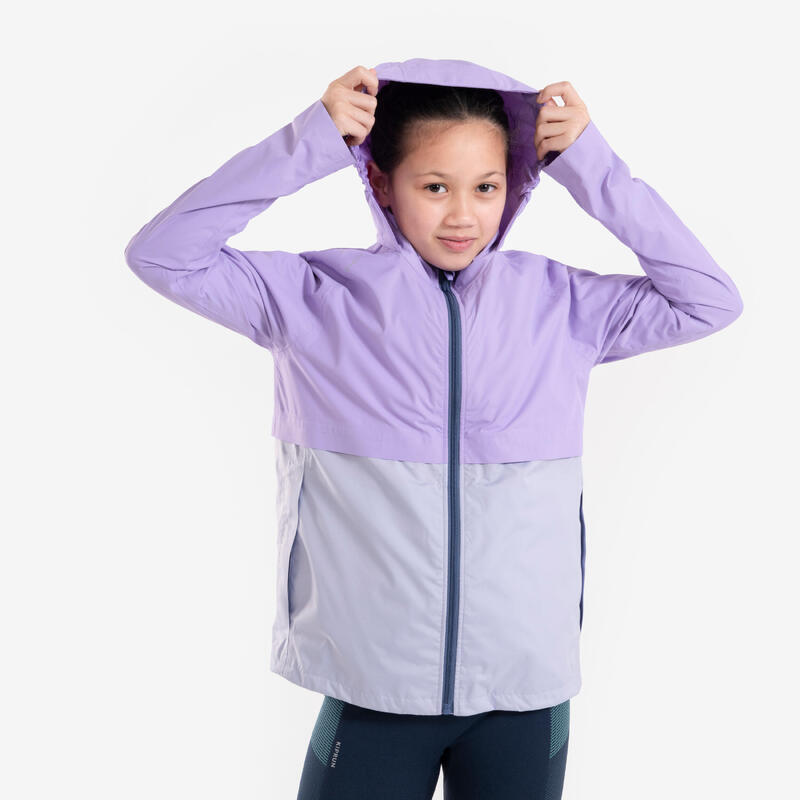 Veste Running Imperméable avec doudoune amovible Enfant, Jacket 3 en 1 violet