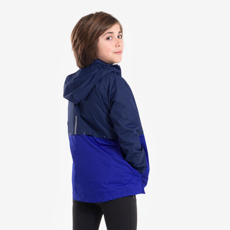 Waterdichte 3-in-1 hardloopjas met uitneembare bodywarmer voor kinderen blauw