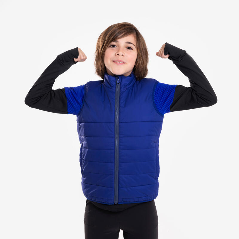 Laufjacke Kinder 3-in-1 wasserdicht herausnehmbare Innenjacke - blau 