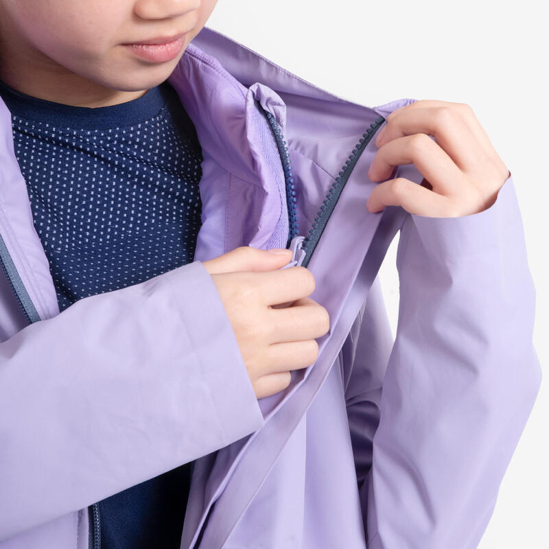 Veste Running Imperméable avec doudoune amovible Enfant, Jacket 3 en 1 violet