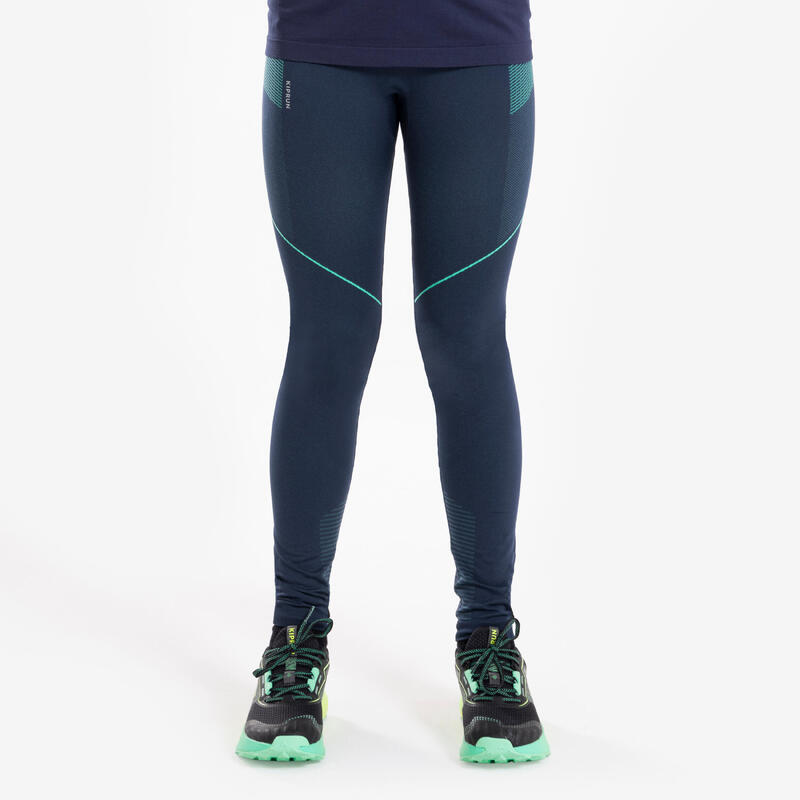 Leggings running bambino CARE 500 blu-verde