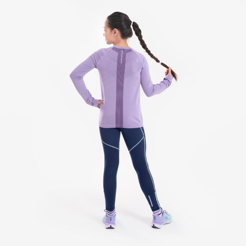 Maglia manica lunga running bambino SKINCARE lilla