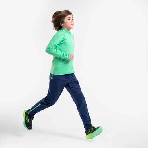 
      Kids KIPRUN WARM 900 zipped warm running trousers - navy green
  