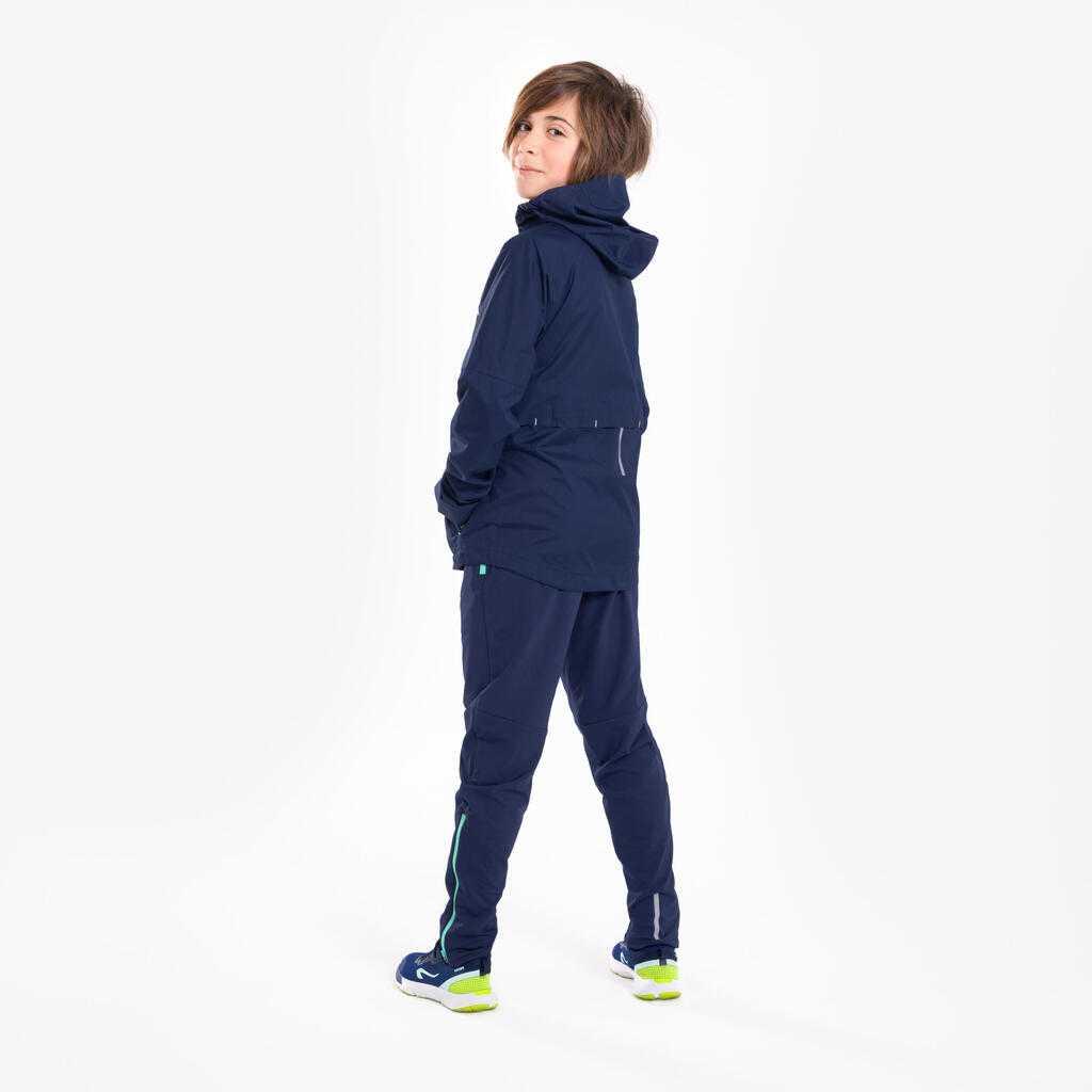 Kids KIPRUN WARM 900 zipped warm running trousers - navy green