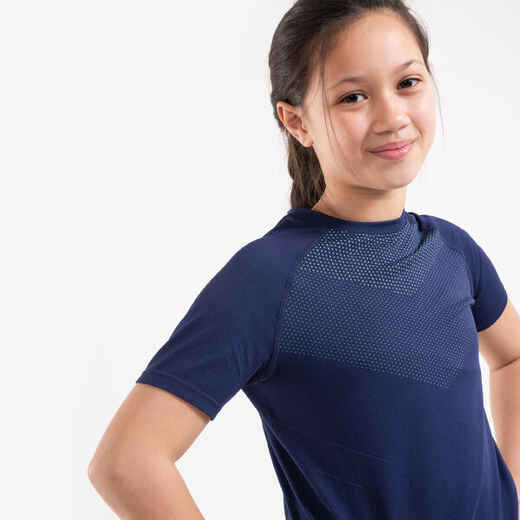 
      Kids' SKINCARE 500 breathable short-sleeved running T-shirt - navy green
  