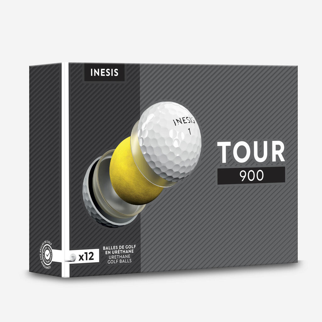 Golfipallid Inesis Tour 900, kollased, 12 tk