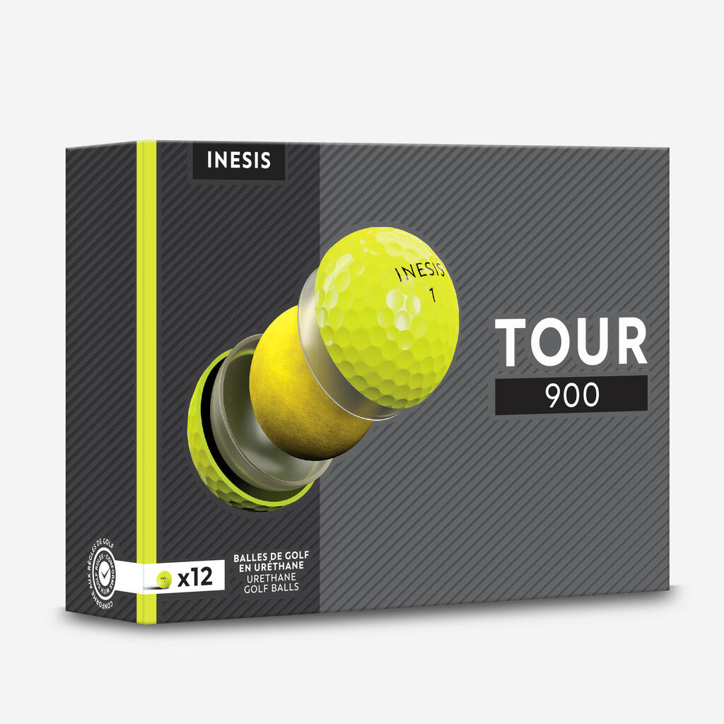 Golfové loptičky Tour 900 - 12 ks žlté