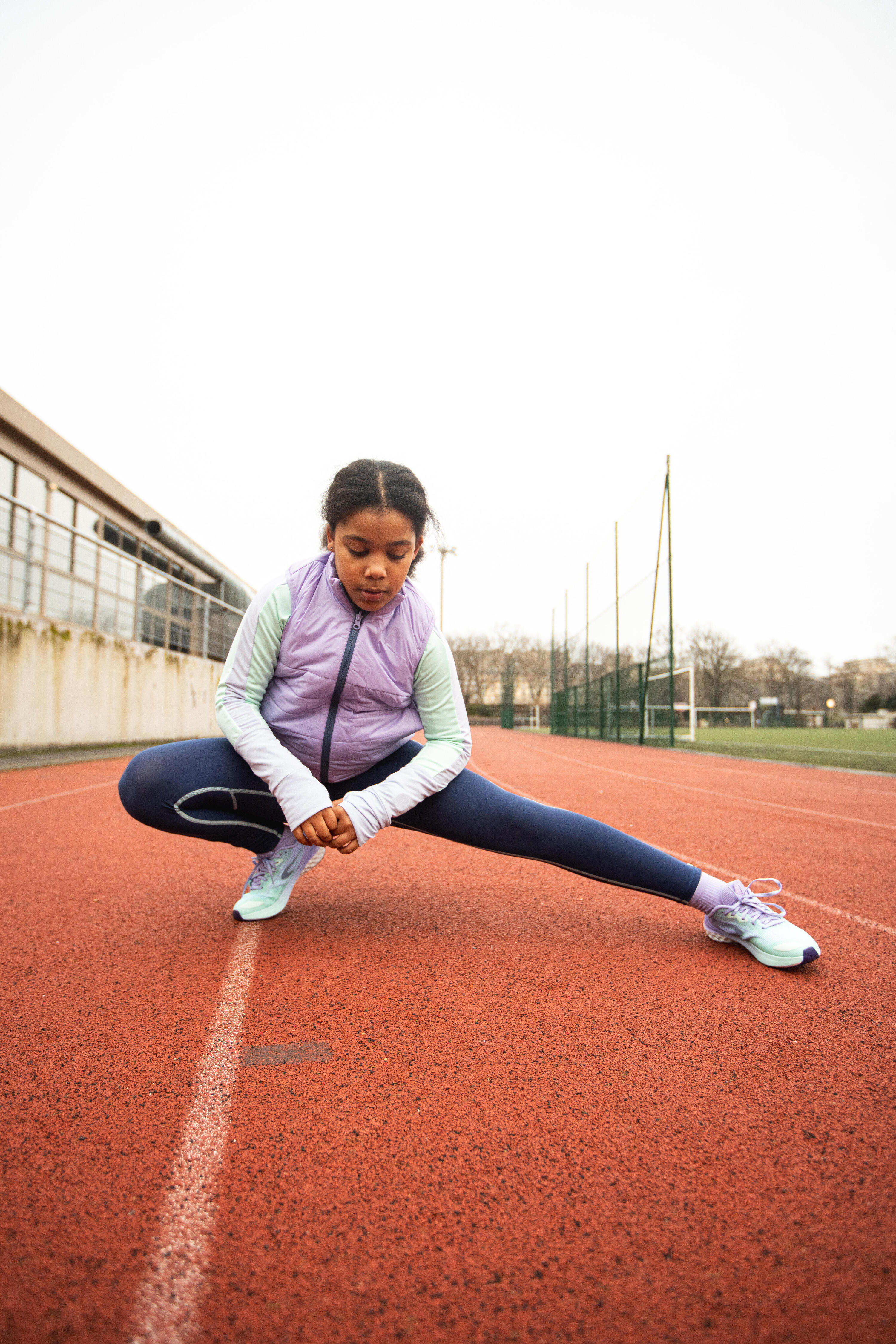 Leggings running bambina DRY+ 900 blu-verde 16/22