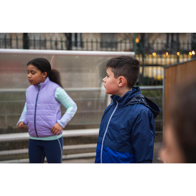 Laufjacke Kinder 3-in-1 wasserdicht herausnehmbare Innenjacke - blau 
